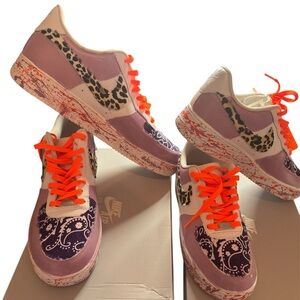 Rare Custom Nike Air Force Ones 2 matching pair size men’s size 15 womens 9.5